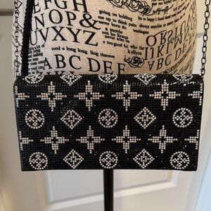 Black & Silver Rhinestone Evening Bag
